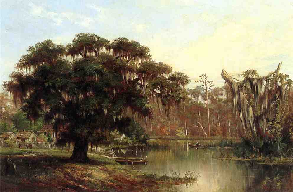Louisiana Bayou, vintage artwork by William Henry Buck, 12x8" (A4) Poster