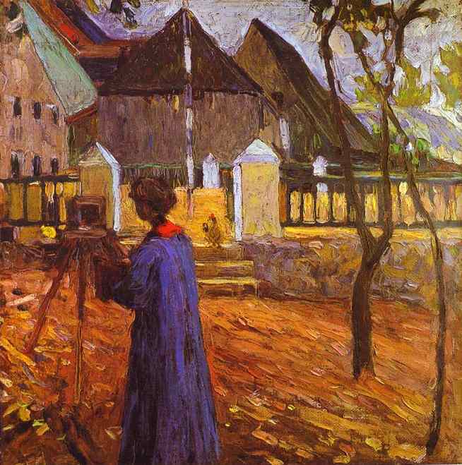 Gabriele Munter Painting by Wassily Kandinsky,A3(16x12")Poster