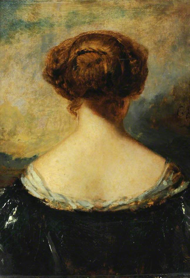 Femme vue du dos, vintage artwork by Louis Gustave Ricard, 12x8" (A4) Poster