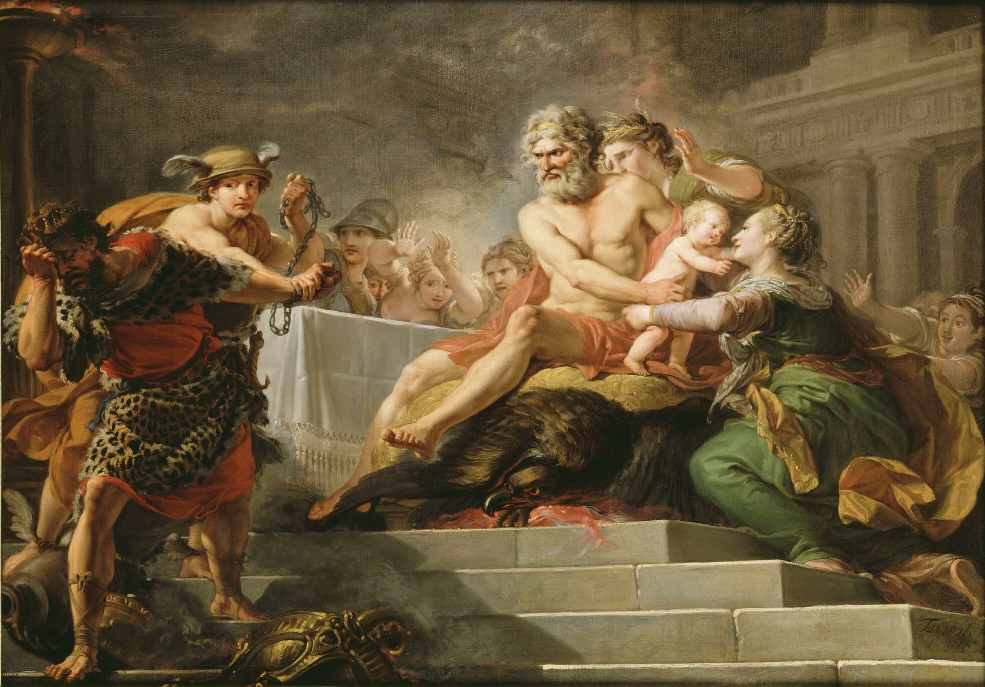 The Feast of Tantalus, vintage artwork by Hugues Taraval, 12x8" (A4) Poster