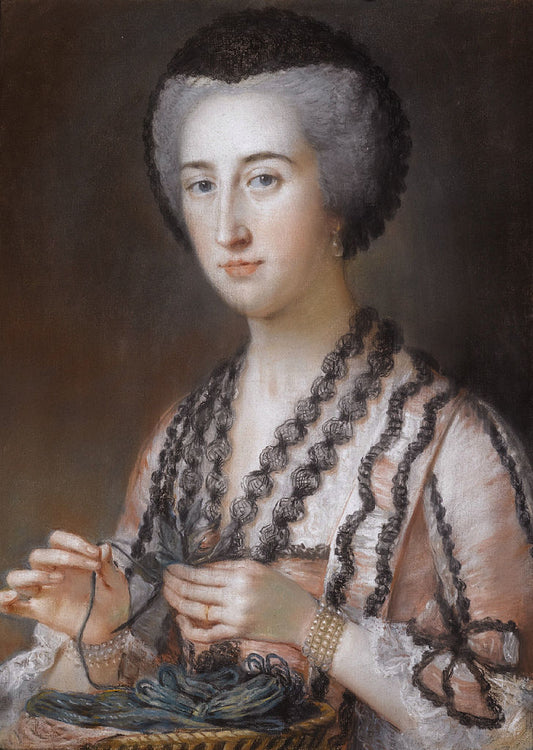 Portrait of Susanna Hoare, vintage artwork by William Hoare, 12x8" (A4) Poster