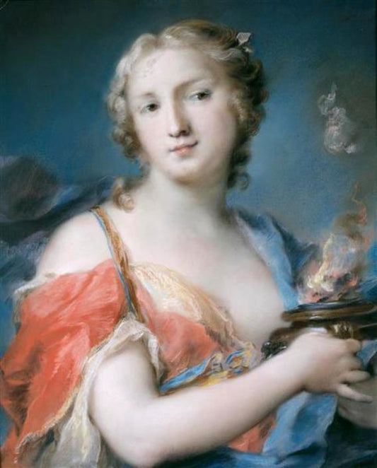 The Four Elements, Fire, vintage artwork by Rosalba Carriera, 12x8" (A4) Poster