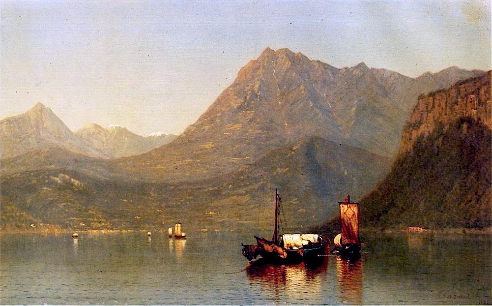 Lake Como, vintage artwork by James Renwick Brevoort, 12x8" (A4) Poster