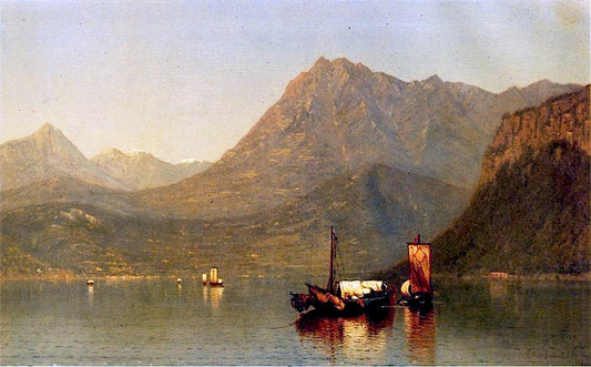 Lake Como, vintage artwork by James Renwick Brevoort, 12x8" (A4) Poster