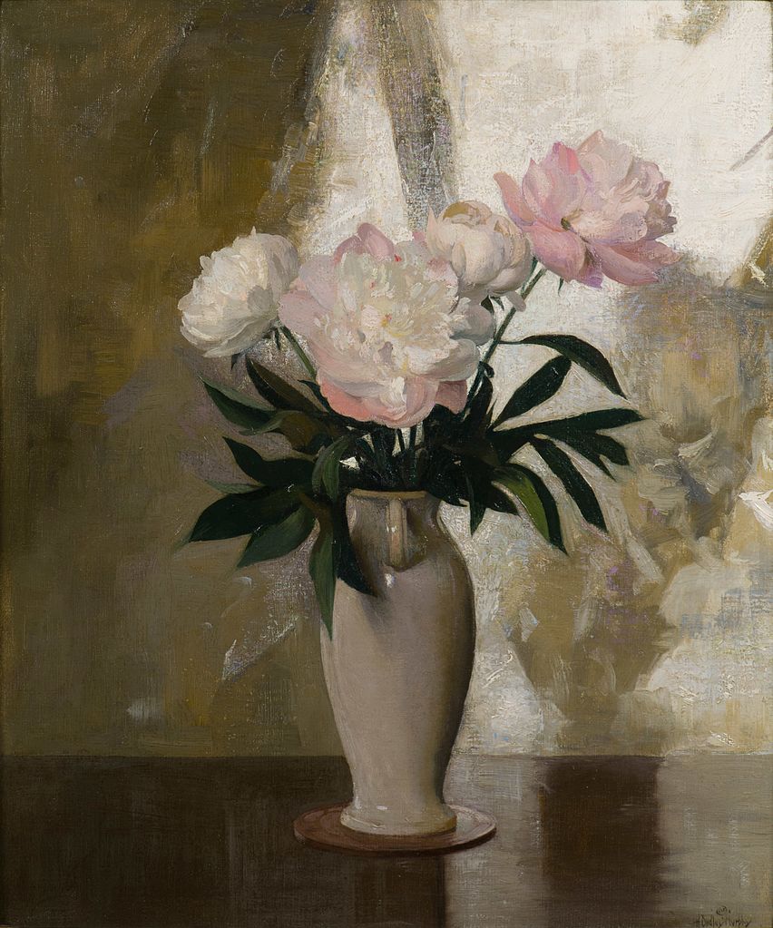 Pink and White Peonies by Hermann Dudley Murphy,A3(16x12")Poster