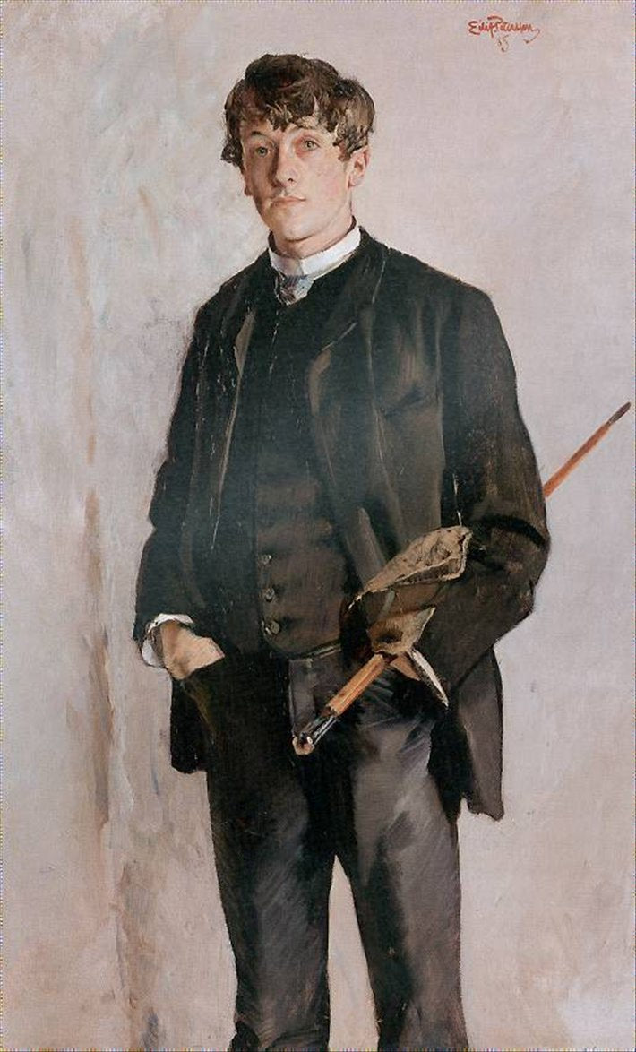 The Painter Kalle Løchen, vintage artwork by Eilif Peterssen, 12x8" (A4) Poster