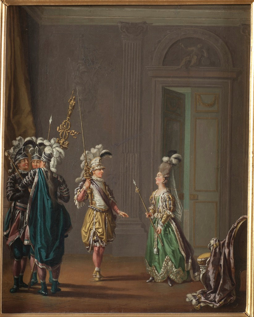 King Gustav III and Ulrika Eleonora von Fersen, vintage artwork by Pehr Hilleström, 12x8" (A4) Poster