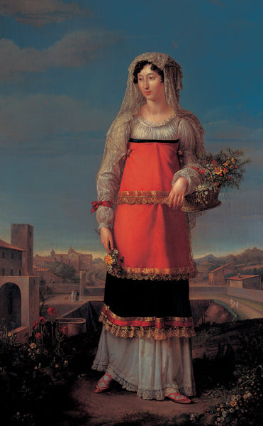 Carlotta Bonaparte Princess Gabrielli, vintage artwork by Jean Baptiste Wicar, 12x8" (A4) Poster