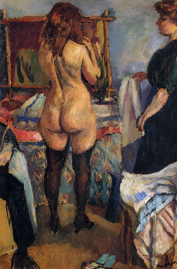 Getting Dressed, vintage artwork by Jules Pascin, 12x8" (A4) Poster