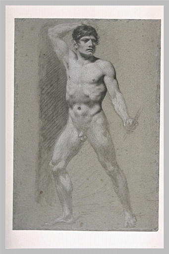 Etude d'homme marchant vers la gauche, vintage artwork by Pierre-Paul Prud'hon, 12x8" (A4) Poster