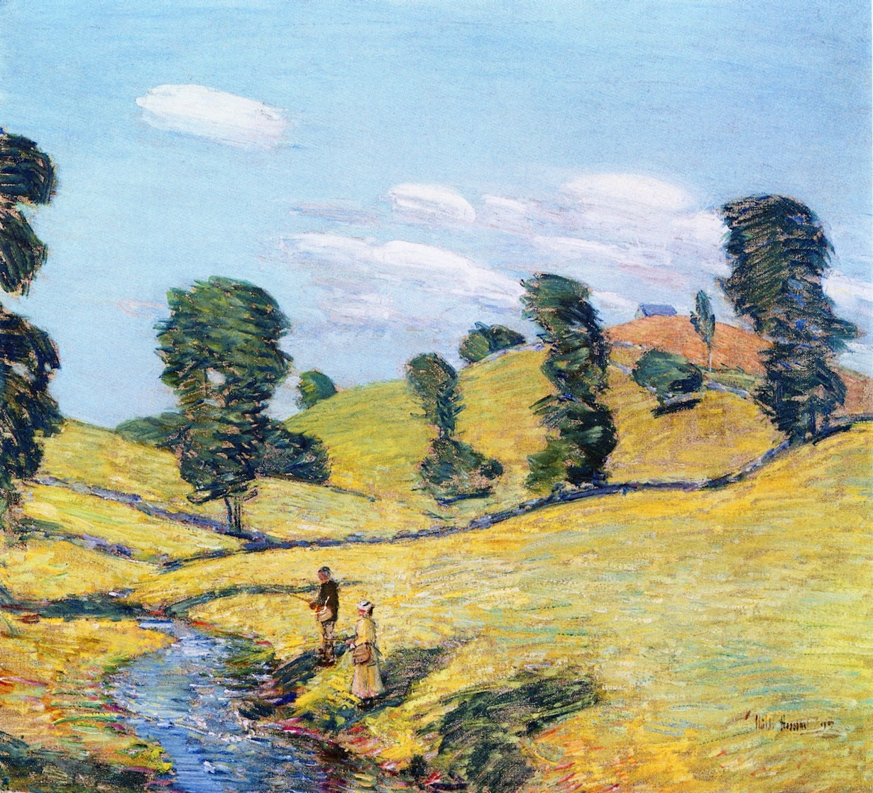 Brook in Branchville, Connecticut by Childe Hassam,A3(16x12")Poster