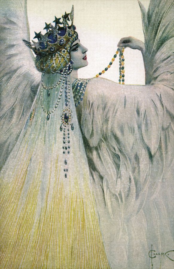 The White Swan, vintage artwork by Sergei Solomko, 12x8" (A4) Poster