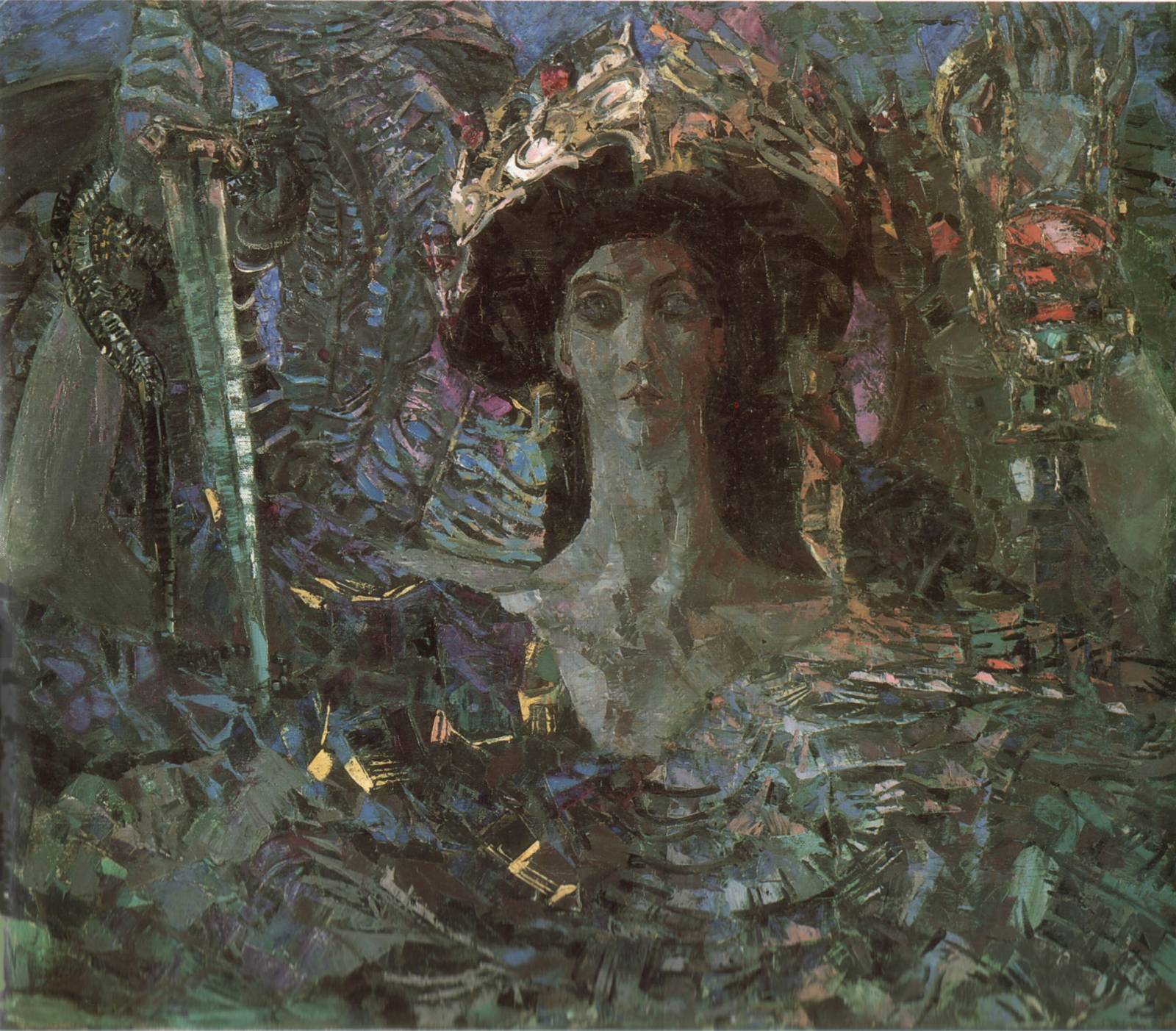 archangel Azrail by Mikhail Vrubel,A3(16x12")Poster