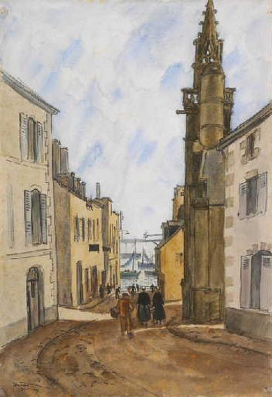 Rue Monte-au-Ciel à Douarnenez by Louis-Robert Antral,16x12(A3) Poster