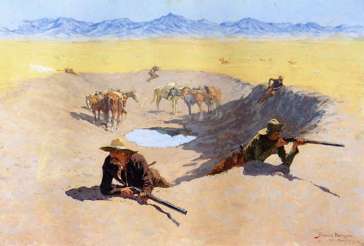 Fight for the Water Hole by Frederic Remington,A3(16x12")Poster