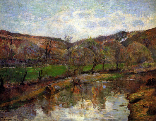 Aven Valley, Upstream of Pont-Aven, vintage artwork by Paul Gauguin, 12x8" (A4) Poster