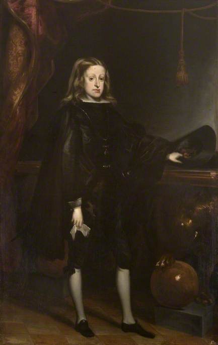 Charles II, King of Spain, vintage artwork by Juan Carreño de Miranda, 12x8" (A4) Poster