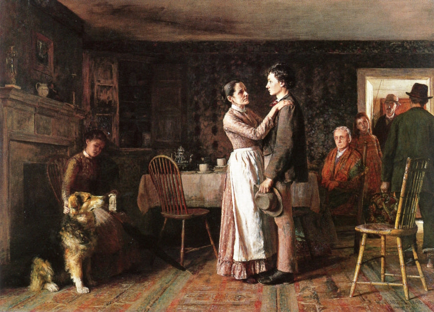 Breaking Home Ties, vintage artwork by Thomas Hovenden, 12x8" (A4) Poster