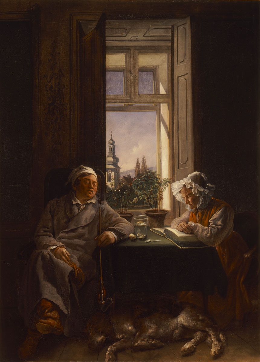 Slumbering, vintage artwork by Josef Franz Danhauser, A3 (16x12") Poster Print