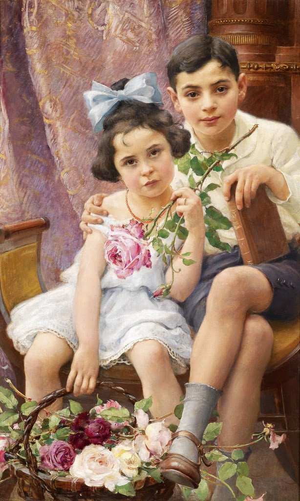 The Siblings by Frantisek (Franz) Dvorak,A3(16x12")Poster