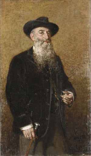 Portrait of a Distinguished Italian Gentleman, vintage artwork by Egisto Lancerotto, 12x8" (A4) Poster