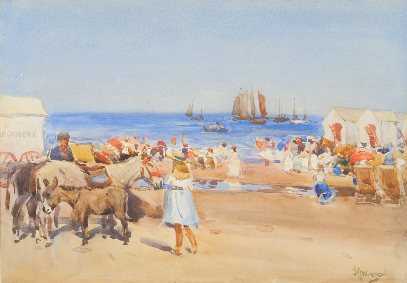 Figures on the Beach at Whitby by John Atkinson II,A3(16x12")Poster