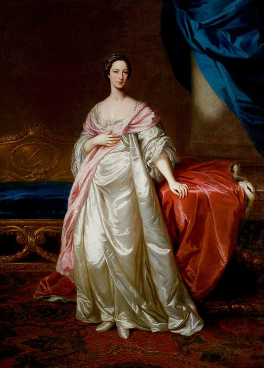 Catherine Pelham-Clinton, Countess of Lincoln, vintage artwork by William Hoare, 12x8" (A4) Poster