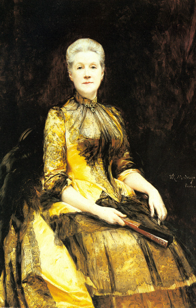 Portrait of Mrs. James Leigh Coleman, vintage artwork by Raimundo de Madrazo y Garreta, 12x8" (A4) Poster