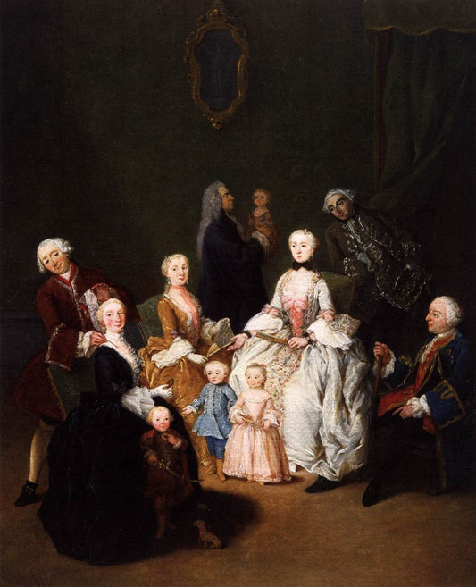 Patrician Family, vintage artwork by Pietro Longhi, 12x8" (A4) Poster