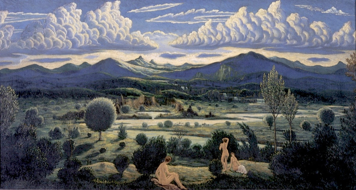 Wide Valley, vintage artwork by Middleton Manigault, 12x8" (A4) Poster