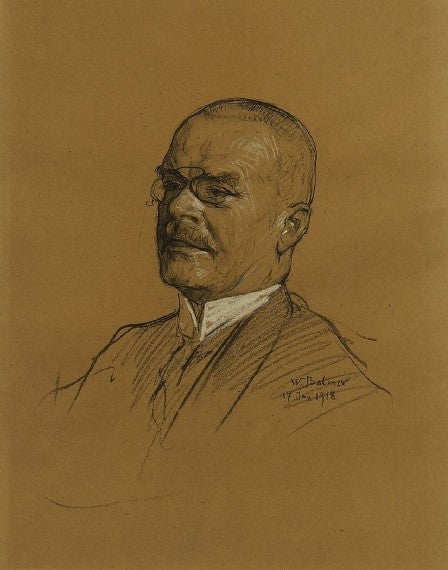 Portrait of the Painter Fritz Voellmy (1863-1939), vintage artwork by Wilhelm Balmer, 12x8" (A4) Poster