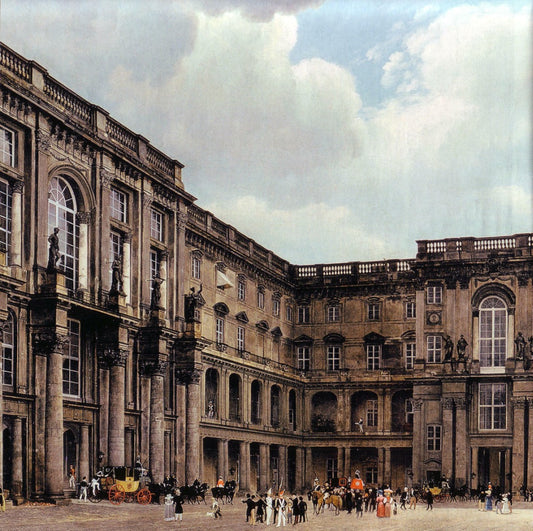 Berlin City Palace - Schlüterhof (Detail), vintage artwork by Eduard Gaertner, A3 (16x12") Poster Print