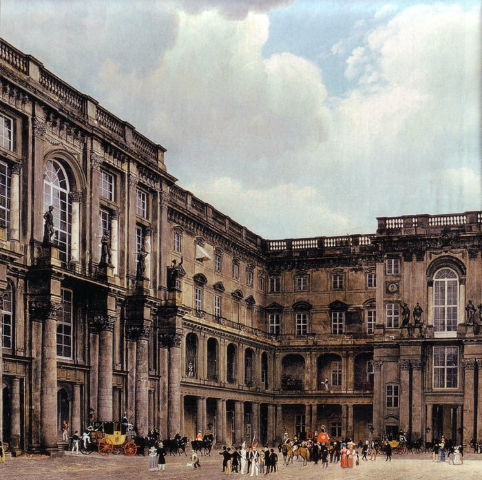 Berlin City Palace - Schlüterhof (Detail), vintage artwork by Eduard Gaertner, A3 (16x12