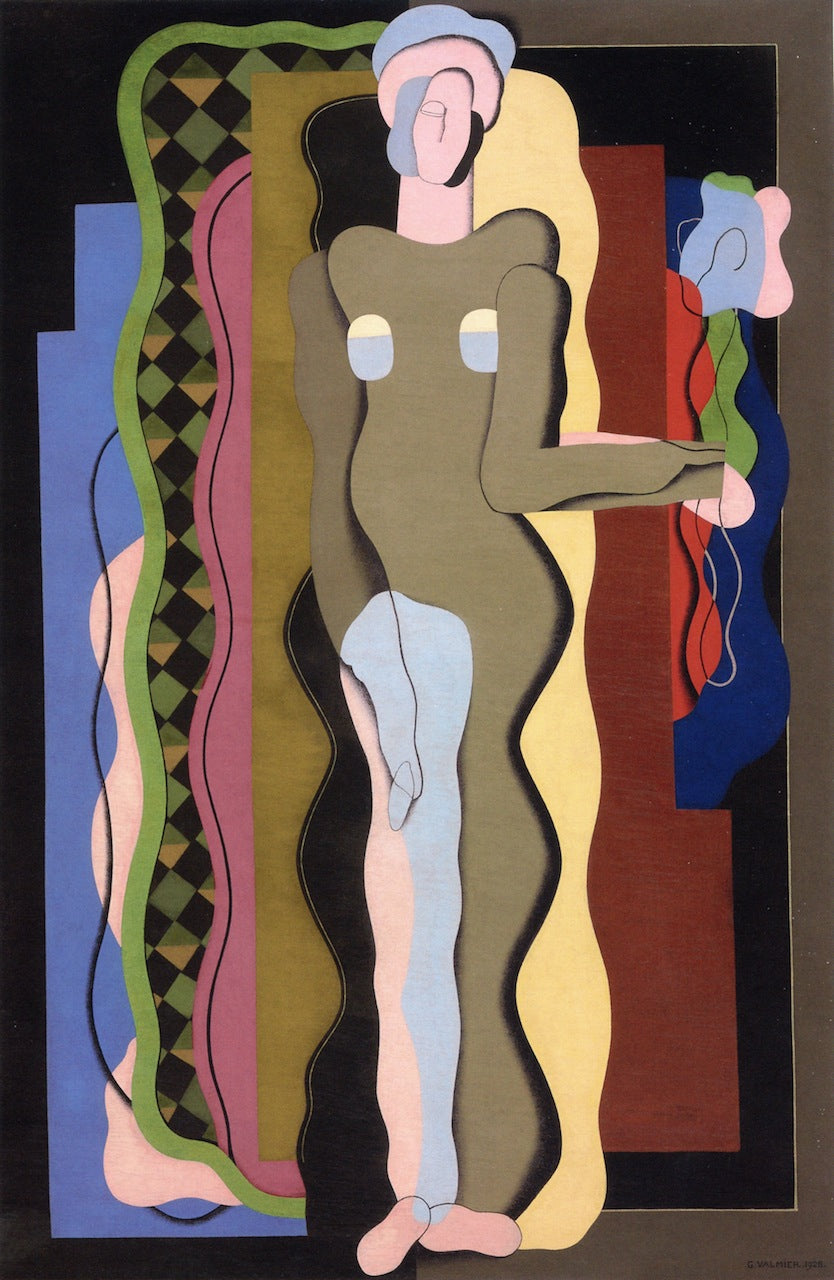 Nude with a Flower, vintage artwork by Georges Valmier, 12x8" (A4) Poster