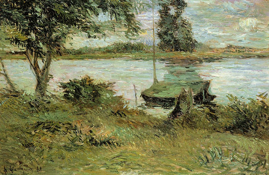 Banks of the Oise, vintage artwork by Paul Gauguin, 12x8" (A4) Poster