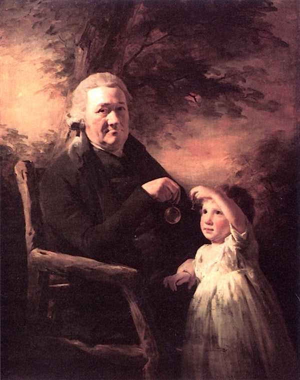 John Tait and His Grandson, vintage artwork by Sir Henry Raeburn, R.A., P.R.S.A., 12x8" (A4) Poster