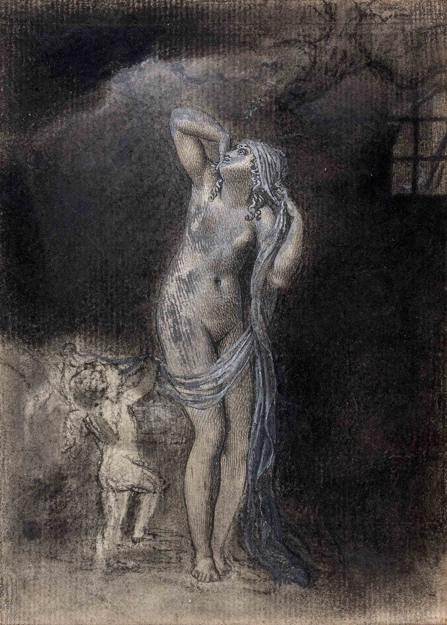 Danae, vintage artwork by Anne-Louis Girodet de Roussy-Trioson, 12x8" (A4) Poster