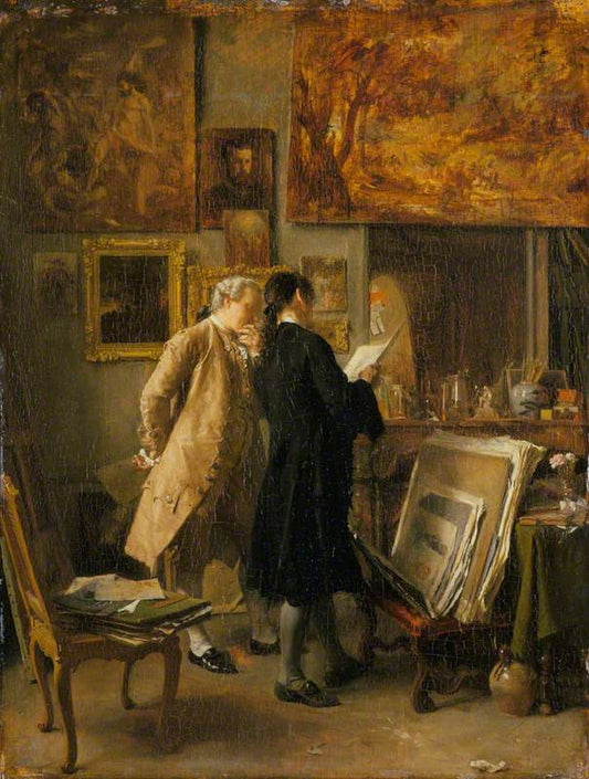 An Artist Showing His Work, vintage artwork by Jean-Louis Ernest Meissonier, A3 (16x12") Poster Print