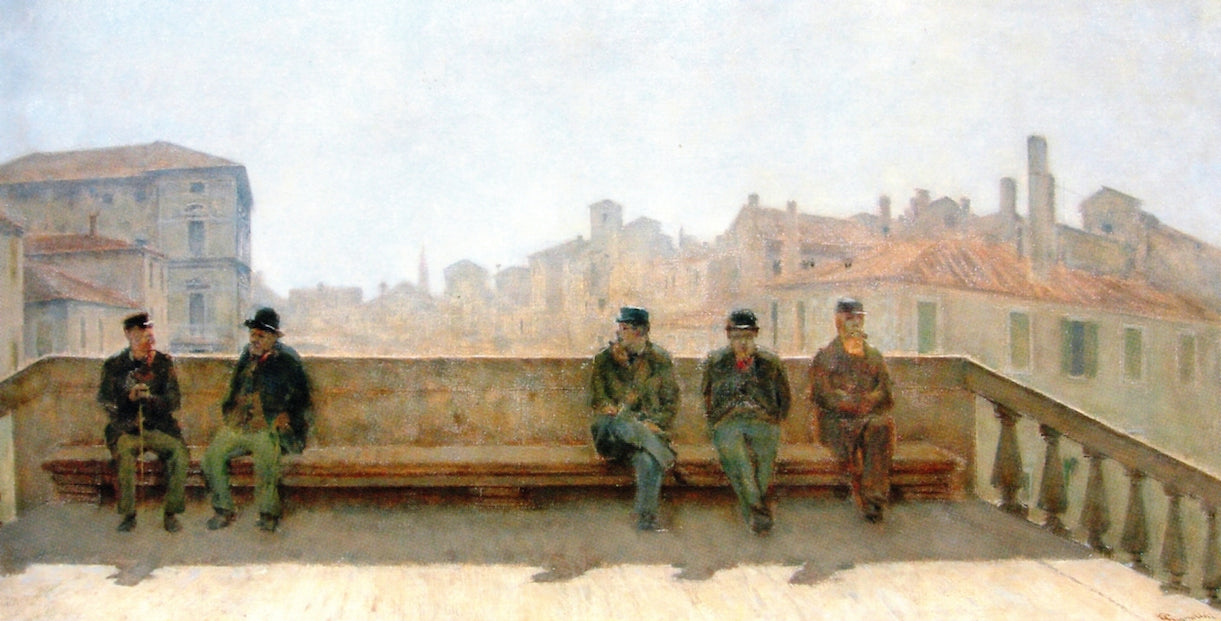 Ponte di Vigo a Chioggia, vintage artwork by Telemaco Signorini, 12x8" (A4) Poster