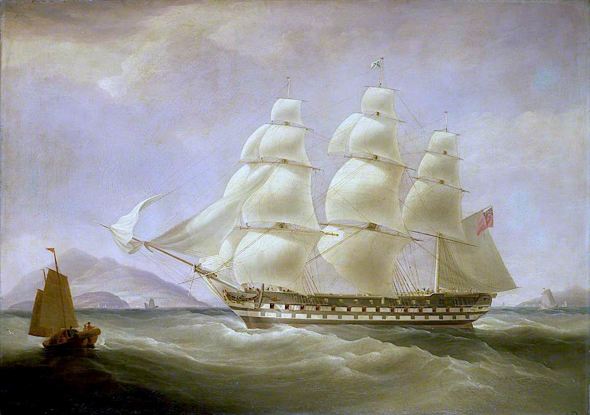 The East Indiaman ‘Triton’, vintage artwork by William John Huggins, 12x8" (A4) Poster