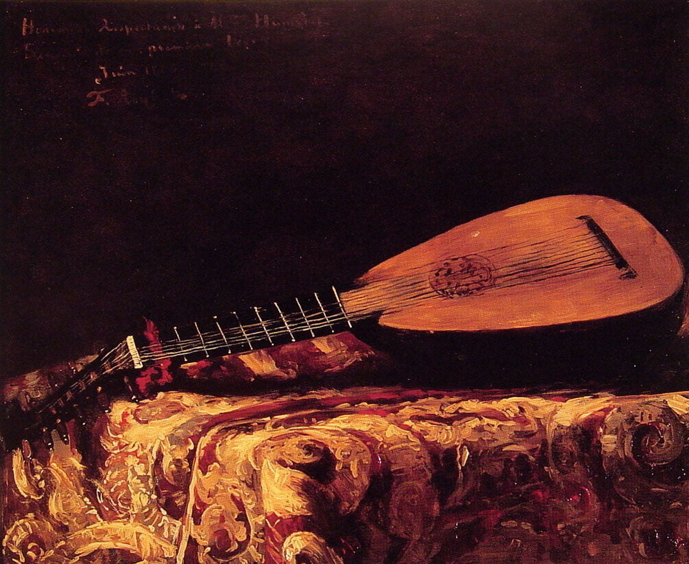 The Mandolin, vintage artwork by Ferdinand Roybet, 12x8" (A4) Poster