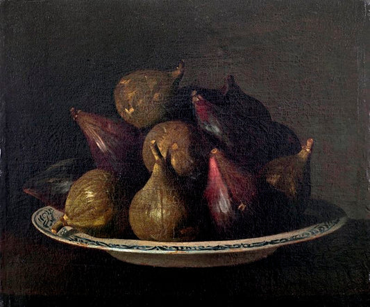 Dish of Figs, vintage artwork by Pedro de Camprobin, 12x8" (A4) Poster