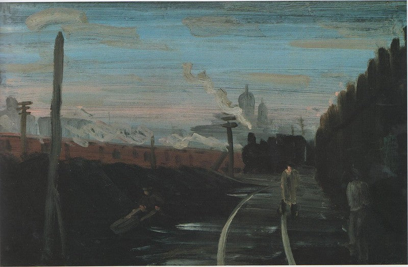 The Railroad, vintage artwork by Vladimir Grinberg, 12x8" (A4) Poster