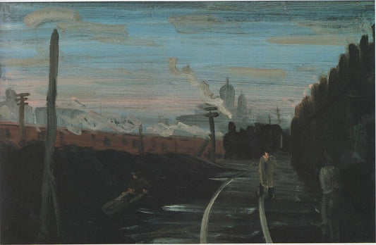 The Railroad, vintage artwork by Vladimir Grinberg, 12x8" (A4) Poster