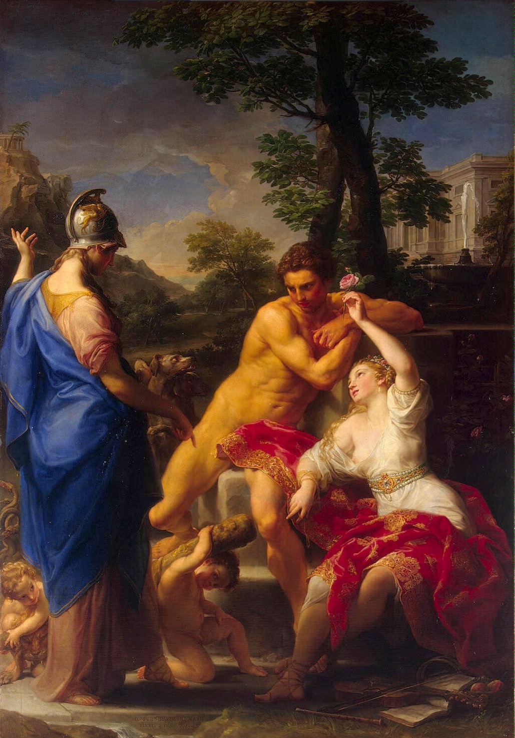 Hercules at the Crossroads (Hermitage version), vintage artwork by Pompeo Batoni, 12x8" (A4) Poster