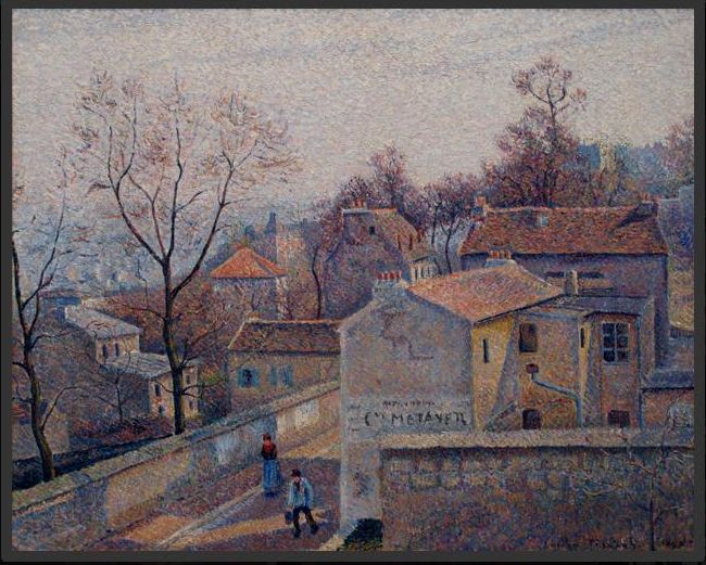 St. Vincent Street, Winter Sun, vintage artwork by Lucien Pissarro, 12x8" (A4) Poster