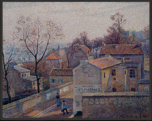 St. Vincent Street, Winter Sun, vintage artwork by Lucien Pissarro, 12x8" (A4) Poster