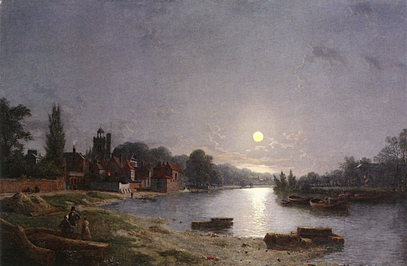 The Rose and Crown at Twickenham, with St Mary's Church beyond, vintage artwork by Henry Pether, 12x8" (A4) Poster