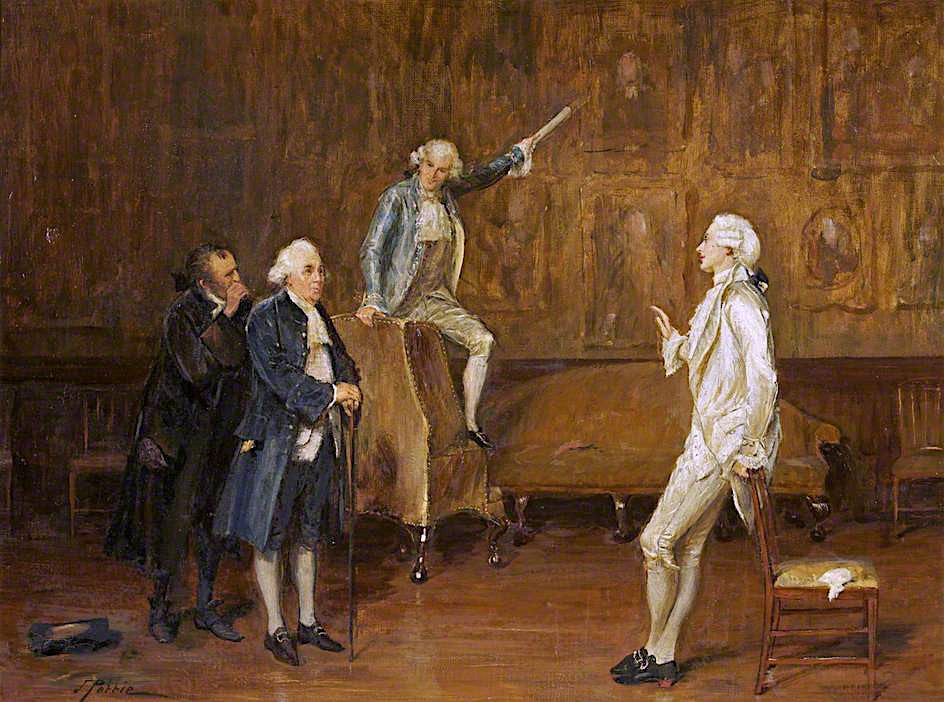 Charles Surface Selling His Ancestors, vintage artwork by John Pettie, RA, 12x8" (A4) Poster