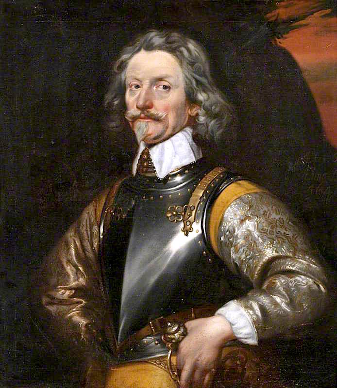 Sir Jacob Astley, 1st Baron Astley of Reading (after a seventeenth-century original), vintage artwork by Rhoda Delaval, 12x8" (A4) Poster